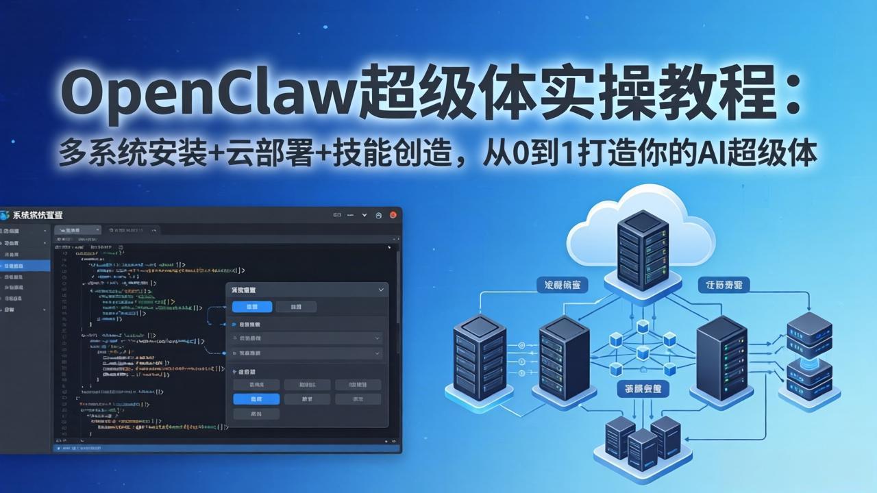 OpenClaw-小龙虾 超级体实操教程：多系统安装+云部署+技能创造，从0到1打造你的AI超级体-藏宝阁