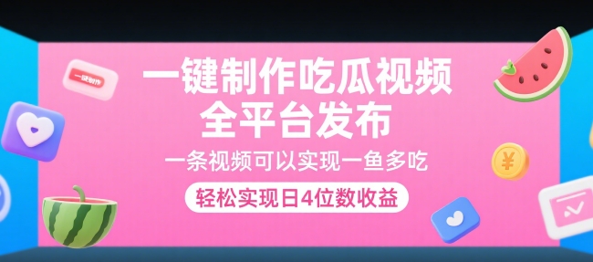 一键制作吃瓜视频，全平台发布，一条视频可以实现一鱼多吃，轻松实现日4位数收益【揭秘】-藏宝阁
