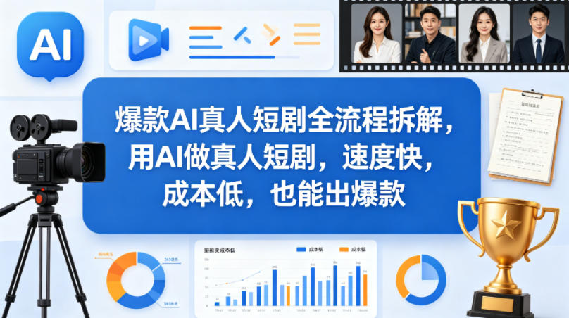 爆款AI真人短剧全流程拆解，用AI做真人短剧，速度快，成本低，也能出爆款-藏宝阁