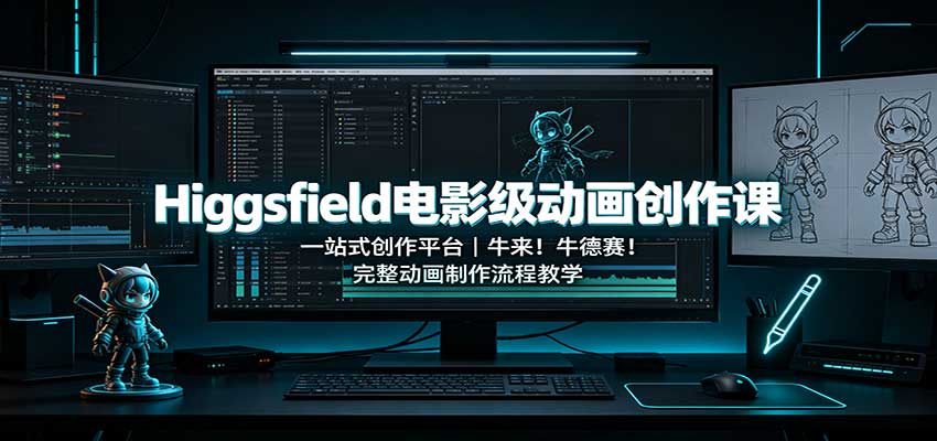 Higgsfield电影级动画创作课：一站式创作平台，牛来！牛德赛！完整动画制作流程教学-藏宝阁