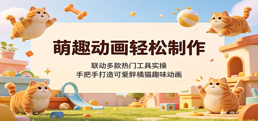 萌趣动画轻松制作，联动多款热门工具实操，手把手打造可爱胖橘猫趣味动画-藏宝阁