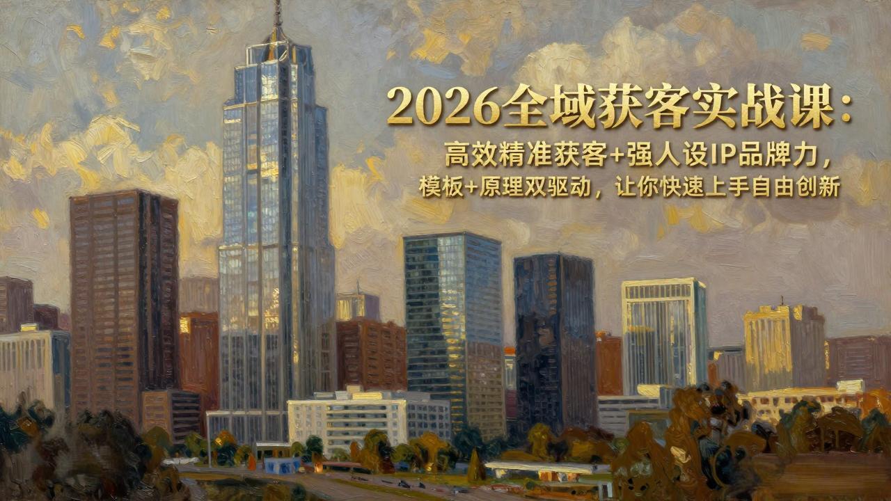 2026全域获客实战课：高效精准获客+强人设IP品牌力，模板+原理双驱动，让你快速上手自由创新-藏宝阁