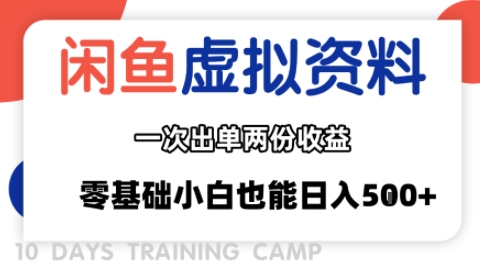 闲鱼虚拟资料新变现玩法，信息差项目，一次出单两份收益，无需囤货，可批量矩阵，零基础小白也能日入多张-藏宝阁