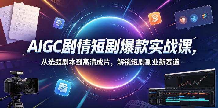 AIGC剧情短剧爆款实战课，从选题剧本到高清成片，解锁短剧副业新赛道(更新0906)-藏宝阁