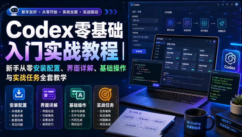Codex零基础入门实战教程｜新手从零安装配置、界面详解、基础操作与实战任务全套教学-藏宝阁
