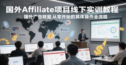 国外Affiliate项目线下实训教程，国外广告联盟从零开始的具体操作全流程-藏宝阁