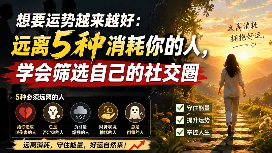 付费文章：想要运势越来越好：远离5种消耗你的人，学会筛选自己的社交圈-藏宝阁