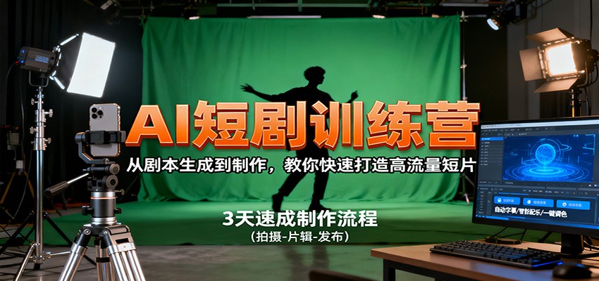 AI短剧训练营，从剧本生成到制作，教你快速打造高流量短片-藏宝阁