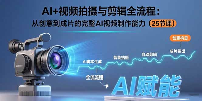 AI+视频拍摄与剪辑全流程：从创意到成片的完整AI视频制作能力(25节课-藏宝阁