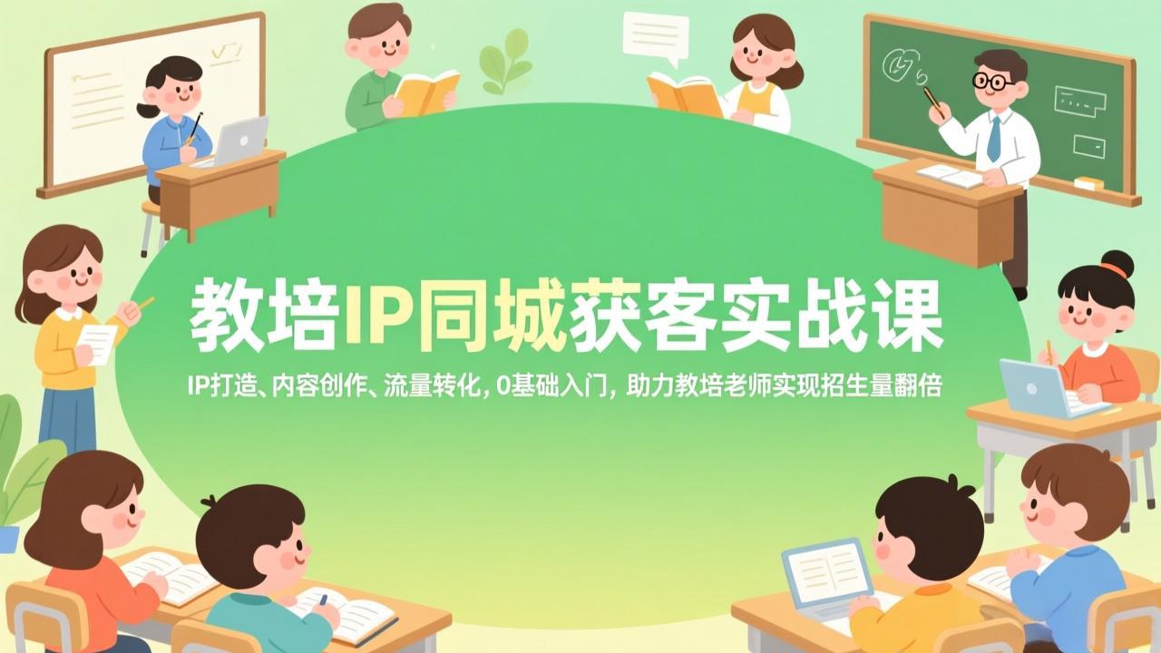 教培IP同城获客实战课，IP打造、内容创作、流量转化，0基础入门，助力教培老师实现招生量翻倍-藏宝阁