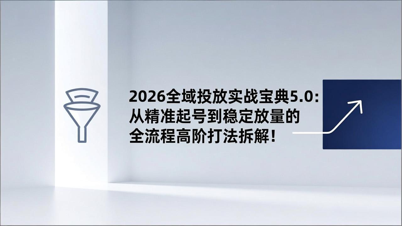 2026全域投放实战宝典5.0：从精准起号到稳定放量的全流程高阶打法拆解！-藏宝阁