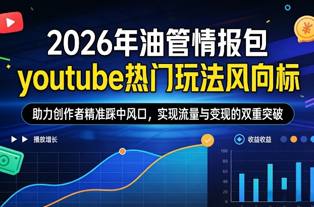 2026年油管情报包，youtube热门玩法风向标，助力创作者精准踩中风口，实现流量与变现的双重突破-藏宝阁