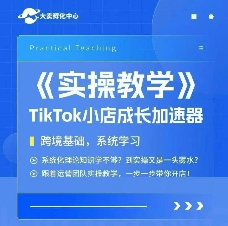大卖家孵化中心TikTok实操课，TikTok小店成长加速器，跨境基础系统学习，一步一步带你开店-藏宝阁
