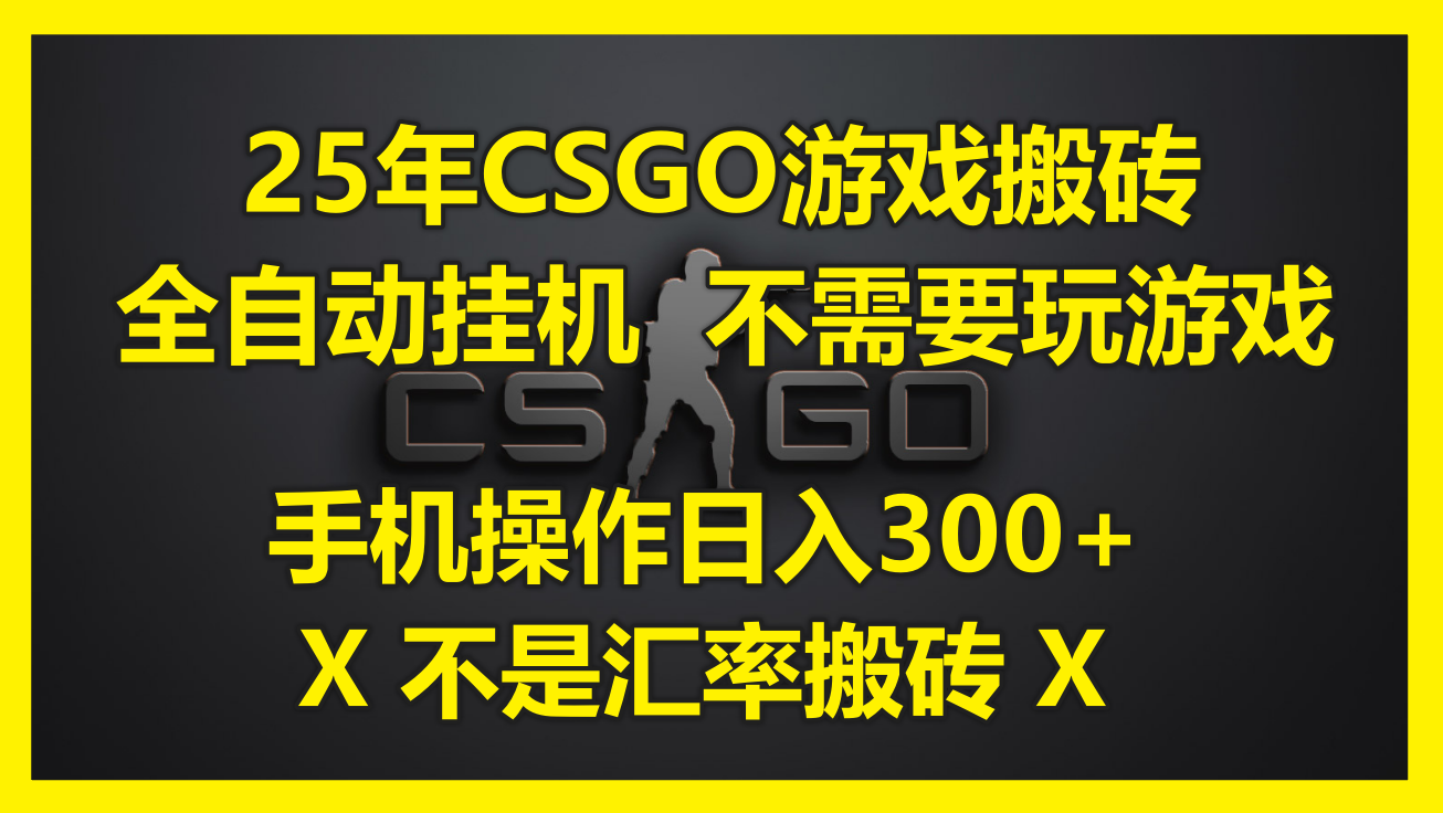 25年CSGO游戏搬砖，全自动挂机，不需要玩游戏，手机操作日入300+。(不…-藏宝阁