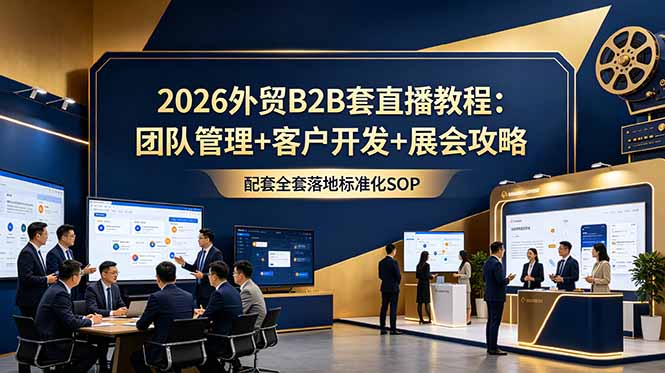 2026外贸B2B套直播教程：团队管理+客户开发+展会攻略，配套全套落地标准化SOP-藏宝阁