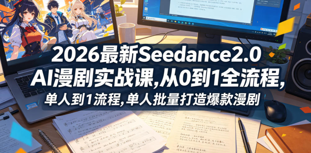2026最新Seedance2.0 AI漫剧实战课,，从0到1全流程，单人批量打造爆款漫剧-藏宝阁