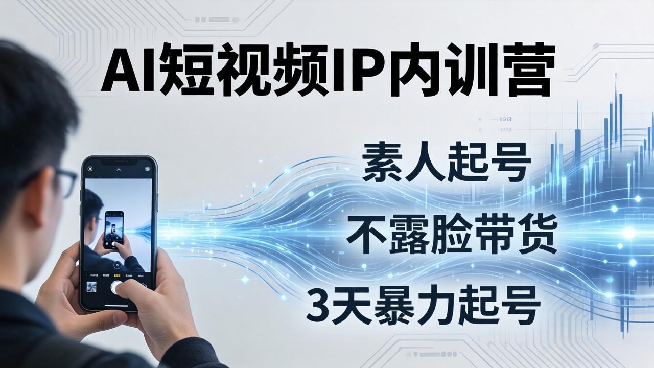2026AI短视频IP内训营：从素人起号到不露脸带货，3天暴力起号全流程拆解-藏宝阁