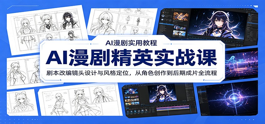 AI漫剧精英实战课：剧本改编镜头设计与风格定位，从角色创作到后期成片全流程-藏宝阁