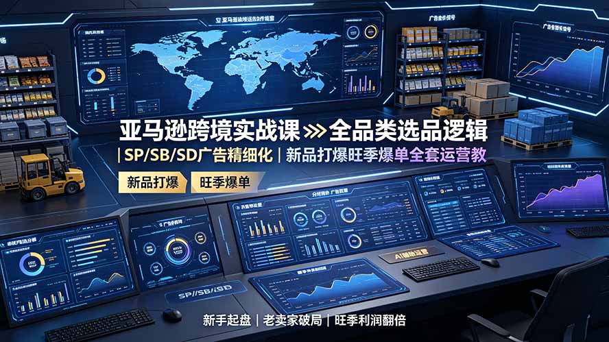 亚马逊跨境实战课：全品类选品逻辑｜SP/SB/SD广告精细化｜新品打爆旺季爆单全套运营教程-藏宝阁