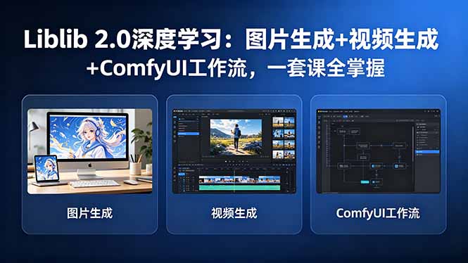 Liblib 2.0深度学习：图片生成+视频生成+ComfyUI工作流，一套课全掌握-藏宝阁