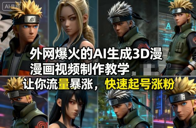 外网爆火的AI生成3D漫画视频制作教学，让你流量暴涨，快速起号涨粉！-藏宝阁