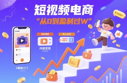 短视频电商：短视频变现从0到盈利过W-藏宝阁