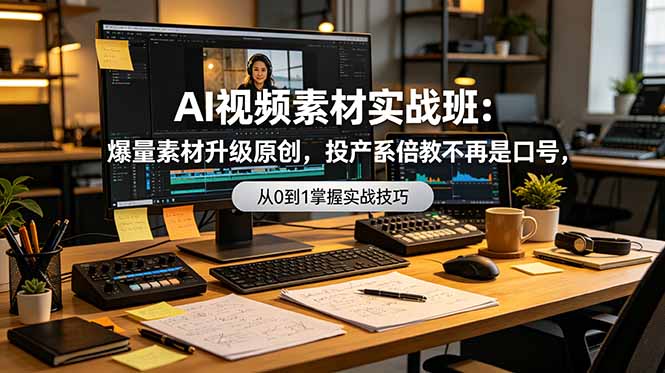 AI视频素材实战班：爆量素材升级原创，投产翻倍不再是口号，0-1系统教学实战落地-藏宝阁