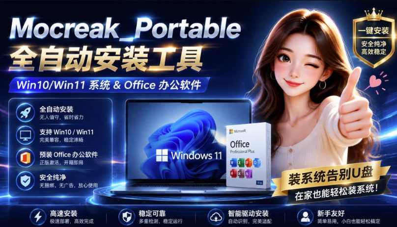 Mocreak全自动安装office和win10、win11系统，告别U盘装系统，使用安全可靠-藏宝阁