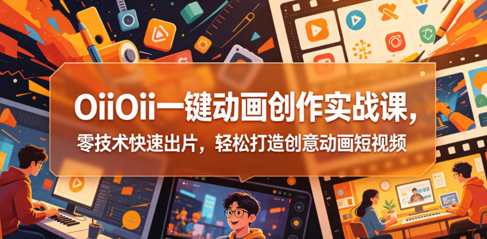 OiiOii一键动画创作实战课，零技术快速出片，轻松打造创意动画短视频-藏宝阁