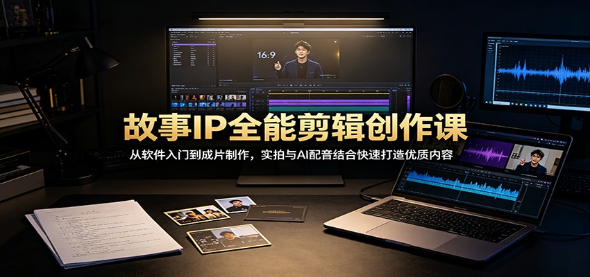 故事IP全能剪辑创作课：从软件入门到成片制作，实拍与AI配音结合快速打造优质内容-藏宝阁