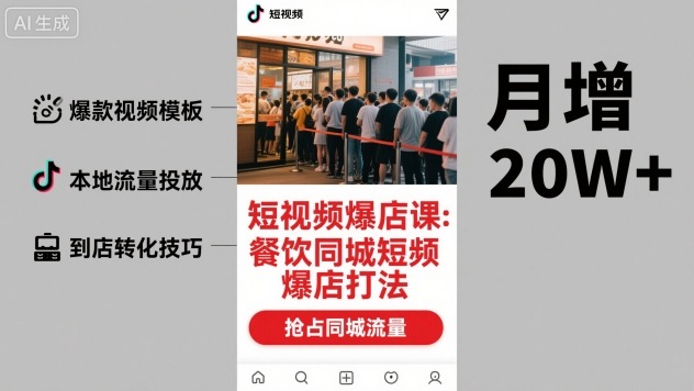短视频爆店课，餐饮同城短视频爆店打法-藏宝阁