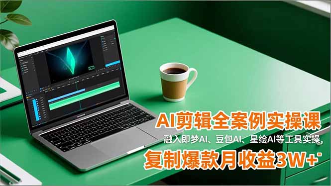 AI剪辑全案例实操课，融入即梦AI、豆包AI、星绘AI等工具实操，复制爆款月收益3W+-藏宝阁