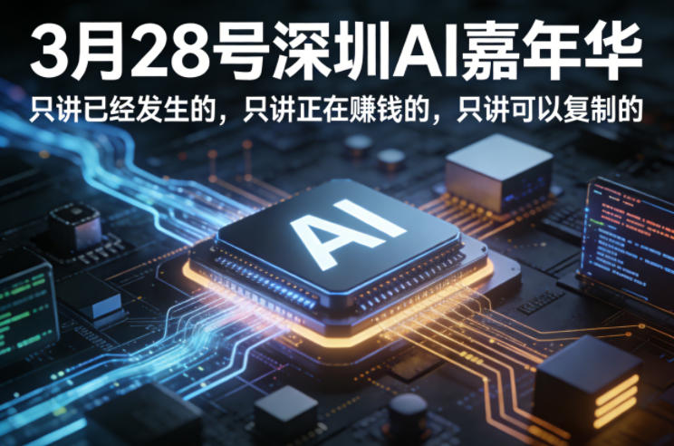 3月28号深圳AI嘉年华，只讲已经发生的，只讲正在賺钱的，只讲可以复制的-藏宝阁