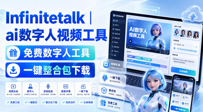 Infinitetalk丨ai数字人视频工具，免费数字人工具，一键整合包下载-藏宝阁