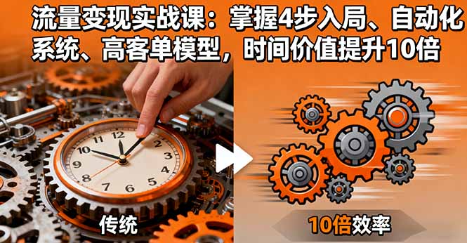 流量变现实战课：掌握4步入局、自动化系统、高客单模型，时间价值提升10倍-藏宝阁
