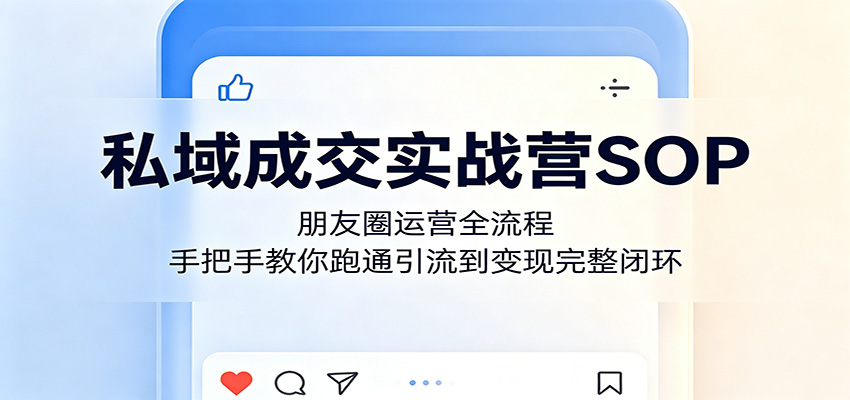 私域成交实战营SOP:朋友圈运营全流程,手把手教你跑通引流到变现完整闭环-藏宝阁