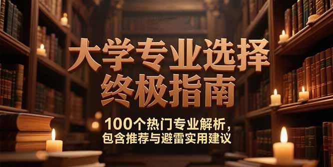 付费文：大学专业选择终极指南,100个热门专业解析,包含推荐与避雷实用建议-藏宝阁