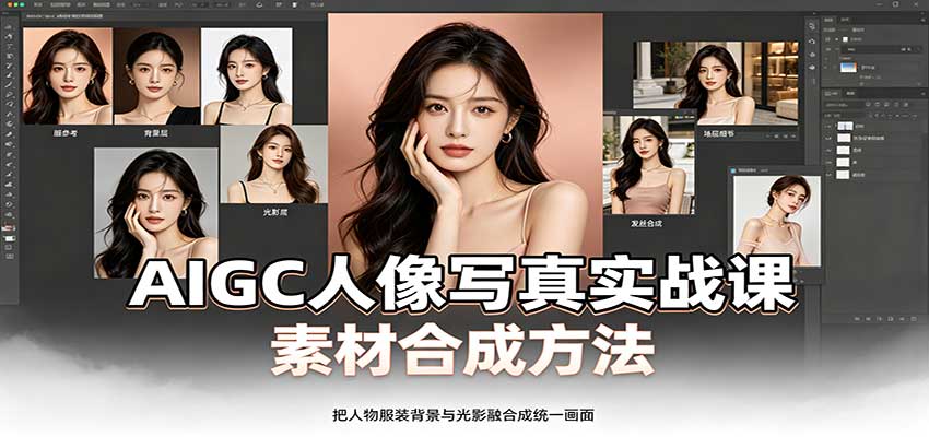 AIGC人像写真实战课：软件平台部署筹备，素材合成方法，多题材写真案例-藏宝阁