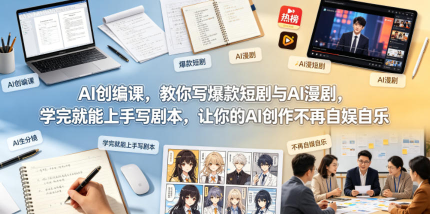 AI创编课，教你写爆款短剧与AI漫剧，学完就能上手写剧本，让你的AI创作不再自娱自乐-藏宝阁