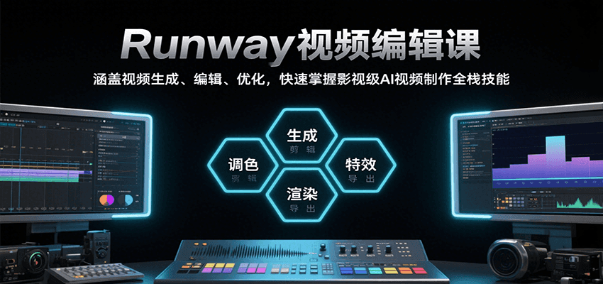 Runway视频编辑课，涵盖视频生成、编辑、优化，快速掌握影视级AI视频制作全栈技能-藏宝阁