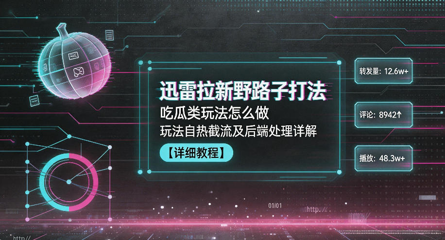 迅雷拉新野路子打法，吃瓜类玩法怎么做，玩法自热截流及后端处理详解-藏宝阁