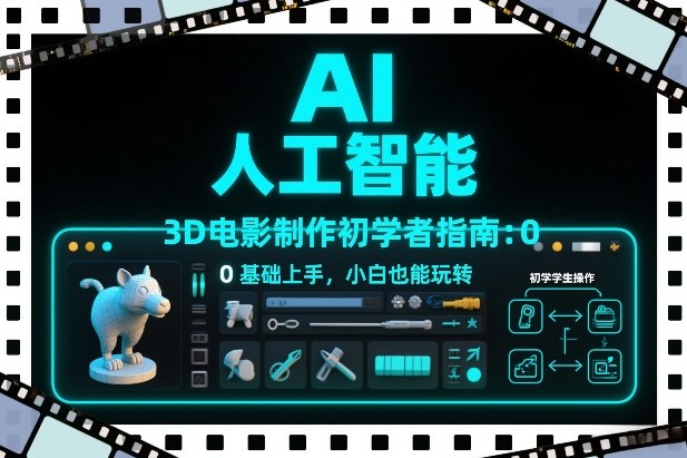 AI人工智能3D电影制作初学者指南：0基础上手，小白也能玩转-藏宝阁