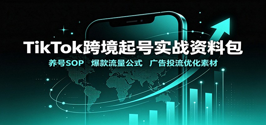 TikTok跨境起号实战资料包：养号SOP，爆款流量公式，广告投流优化素材-藏宝阁