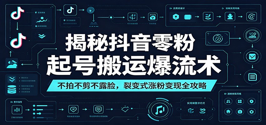 揭秘抖音零粉起号搬运爆流术：不拍不剪不露脸，裂变式涨粉变现全攻略-藏宝阁
