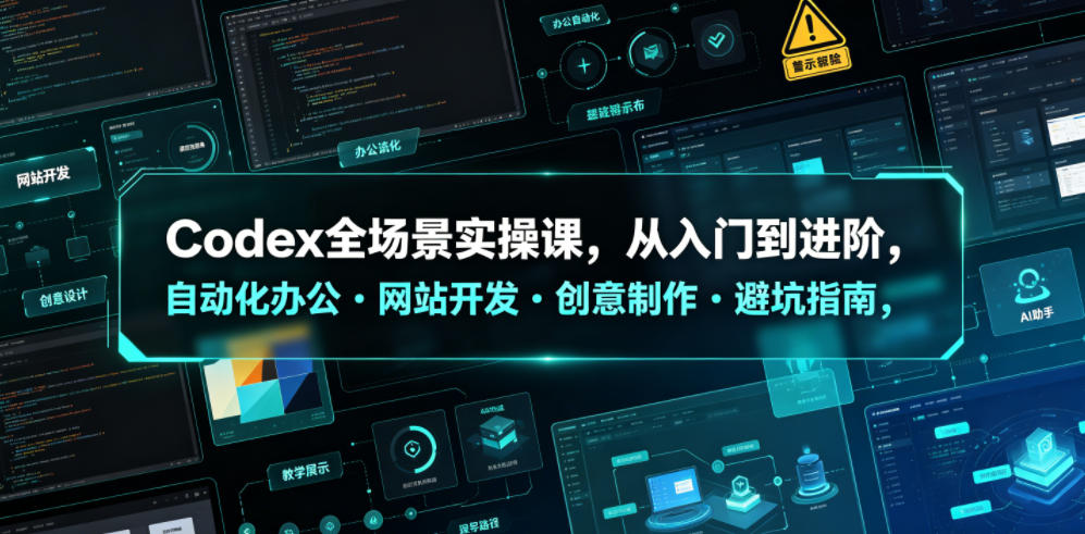 Codex全场景实操课，从入门到进阶，自动化办公・网站开发・创意制作・避坑指南，全流程教学-藏宝阁