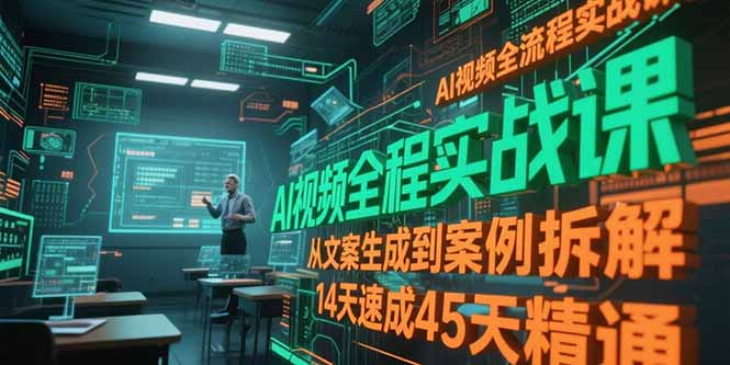 AI视频全流程实战课，从文案生成到案例拆解，14天速成45天精通-藏宝阁