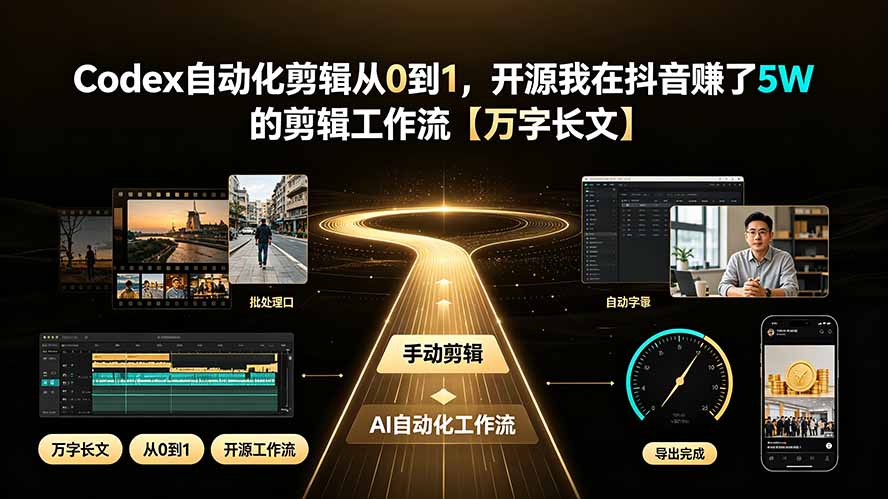 Codex自动化剪辑从0到1，开源我在抖音赚了5W 的剪辑工作流【万字长文】-藏宝阁