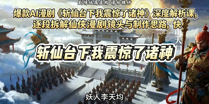 爆款AI漫剧《斩仙台下我震惊了诸神》深度解析课，逐段拆解仙侠漫剧镜头与制作思路，快速复刻爆款创作模式-藏宝阁
