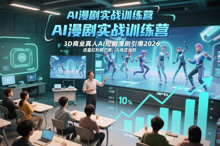 AI漫剧实战训练营，3D商业真人AI短剧漫剧引爆2026，流量红利期已至，入场正当时-藏宝阁