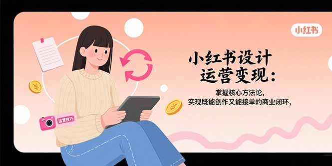 小红书设计运营变现：掌握核心方法论，实现既能创作又能接单的商业闭环-藏宝阁